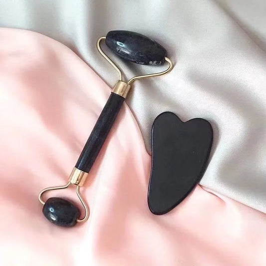 Kit Rolo Jade & Gua Sha GlowStone™ – Massagem Facial Rejuvenescedora