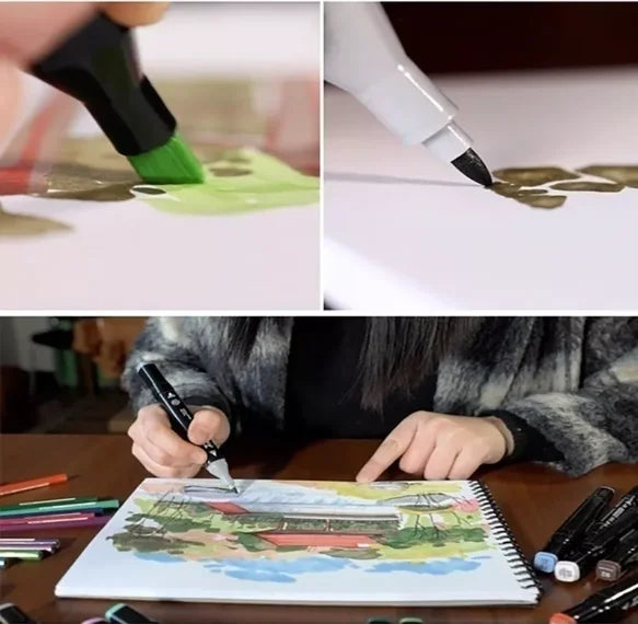 Kit de Canetas Artísticas Dupla Ponta – 24 Cores Vibrantes 🎨✨