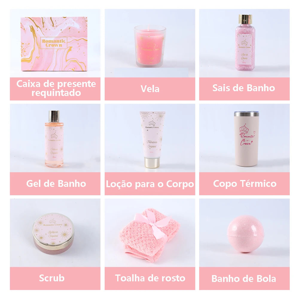 Kit Spa Romântico Crown – O Presente Perfeito para Relaxar e Cuidar de Quem Você Ama! 🎁💖