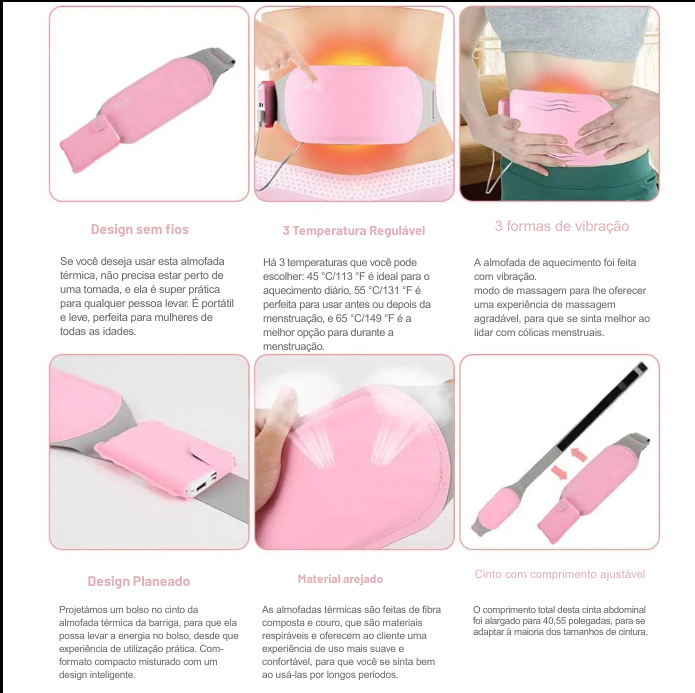 Cinta para alívio de cólica